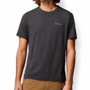 ‏חולצת גברים Columbia Parsons Point S/S Graphic - T - צבע אפור כהה Black/Gem