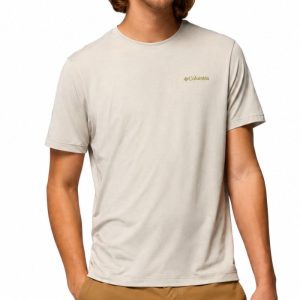 ‏חולצת גברים Columbia Parsons Point S/S Graphic - T - צבע אבן כהה dark stone