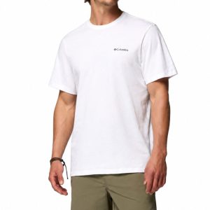 חולצה קצרה לגברים Columbia CSC Logo Back Tee לבן White