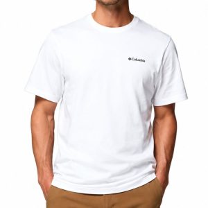 חולצה קצרה לגברים Columbia CSC Outdoor Back Graphic Tee צבע לבן white