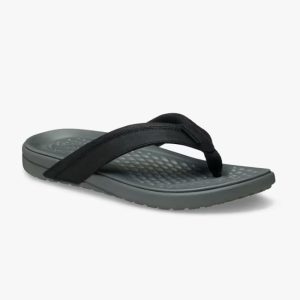 Crocs Yukon Surf LR Flip - כפכפי אצבע קרוקס לגברים בצבע אפור סלייט/שחור
