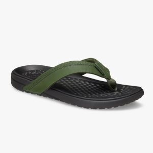Crocs Yukon Surf LR Flip - כפכפי אצבע קרוקס לגברים בצבע ארמי ירוק / שחור