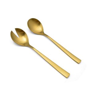מארז הגשה לסלט - זוג כפות הגשה SAPHIR GOLD מאט מבית Food appeal