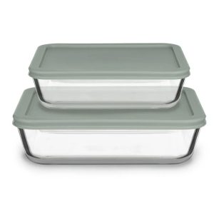 סט 2 כלי אחסון זכוכית 820 מ"ל + 1550 מ"ל קרם מנטה Food appeal
