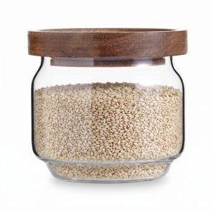 איחסונית זכוכית 325 מ"ל נערם מכסה עץ SEAL IT מבית Food appeal