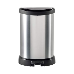 פח דוושה דקו כתר  15 ליטר Keter Deco Pedal Bin צבע כסוף/אפור
