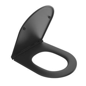 מושב אסלה גדול לסגירה שקטה ויטה Vita Large Toilet Seat Soft Close צבע שחור מט Matte Black