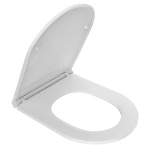 מושב אסלה נשלף ויטה D גדול פלסאון טריקה שקטה Plasson Vita D Large Toilet Seat צבע לבן מט Matte White