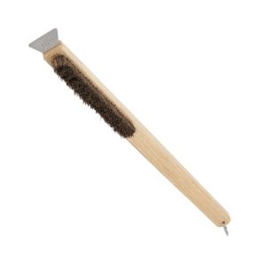 מברשת ניקוי טאבון עם מגרדת מתכת וויט Witt Wood Pizza Oven Cleaning Brush צבע עץ חום Wood Brown