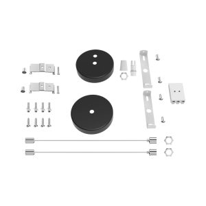 ערכה להתקנה בתליה + רוזטה 2 מטר שחור FIXON