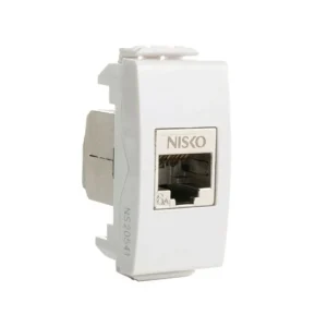 שקע מחשב מסוכך RJ45 CAT6A FTP, לבן 1M ניסקו סוויץ'