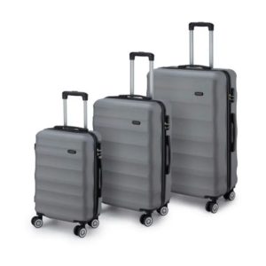 סט 3 מזוודות קשיחות לנסיעות Hard Shell Luggage Set 3 Pieces צבע אפור Gray סט 3 מזוודות קשיחות לנסיעות Hard Shell Luggage Set 3 Pieces צבע אפור Gray