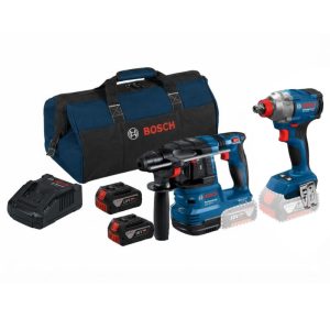 סט 18V פטישון + אימפקט + 2 סוללות 4AH + תיק מקצועי בוש Bosch יבואן רשמי!