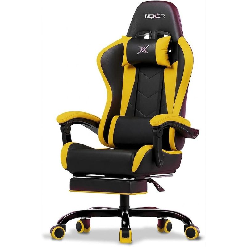 כיסא גיימינג ארגונומי נקסור NEXOR Ergonomic Gaming Chair כולל הדום נשלף צבע ירוק  Green