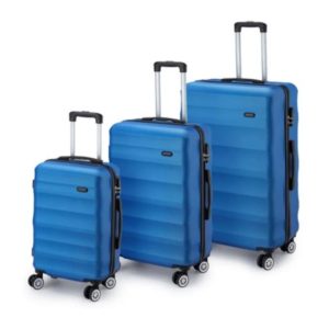 סט 3 מזוודות קשיחות לנסיעות Hard Shell Luggage Set 3 Pieces צבע כחול Blue סט 3 מזוודות קשיחות לנסיעות Hard Shell Luggage Set 3 Pieces צבע כחול Blue