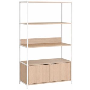 כוננית 3 מדפים וארון  Storage Cabinet צבע אלון Oak