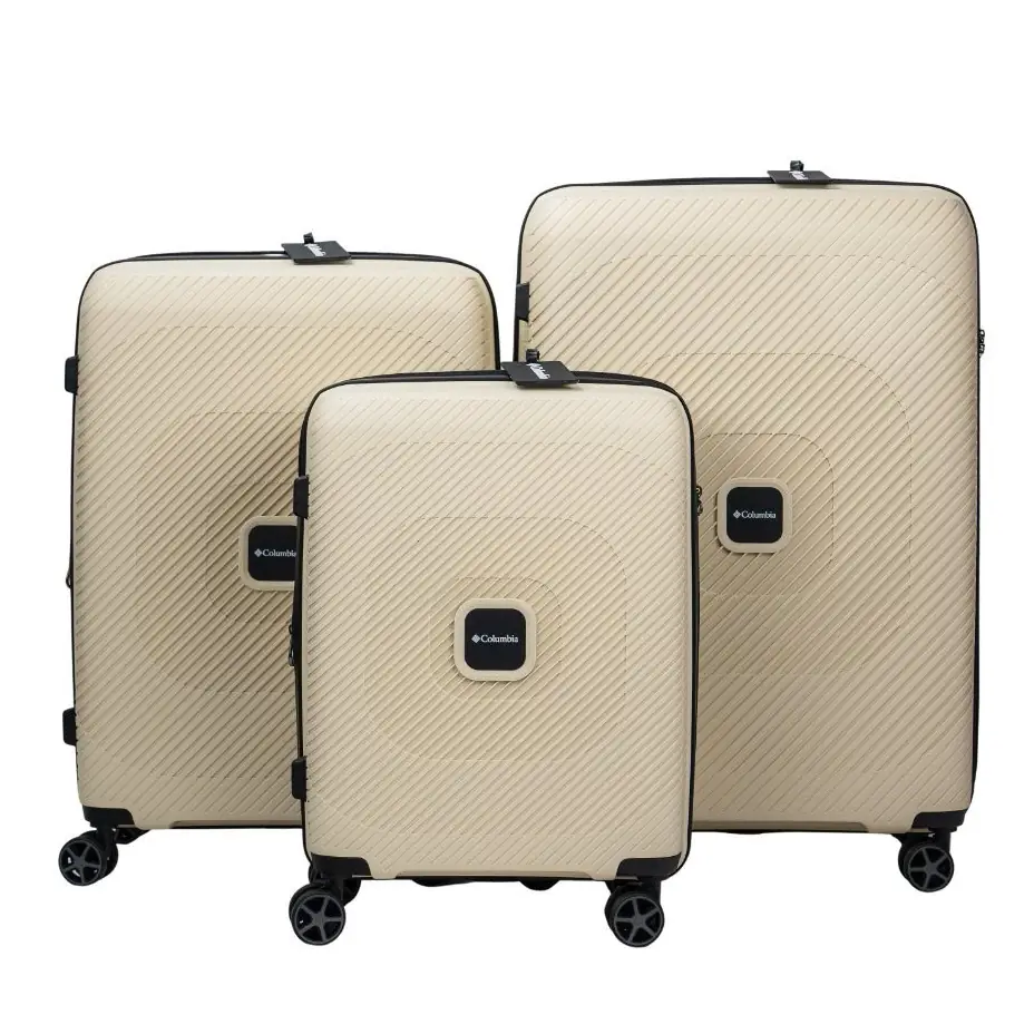 סט 3 מזוודות קשיחות Seaside קולומביה Columbia עם מנעול TSA צבע קרם סט 3 מזוודות קשיחות Seaside קולומביה Columbia עם מנעול TSA צבע קרם