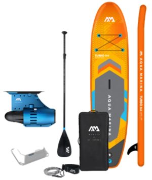 סאפ חשמלי ממונע גדול אקווה מרינה מנוע סנפיר Aqua Marina AMgo 366PFS SUP צבע כחול Blue