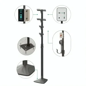 עמוד לעמדת טעינה חשמלי 140ס"מ EV140FC זרועות ברקן